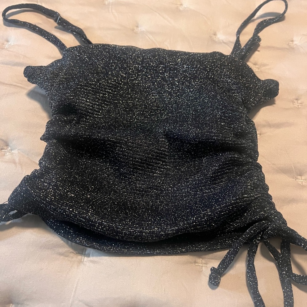 Hollister black and silver sparkle top -  worn once